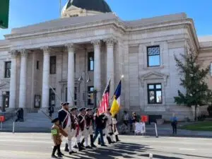 2023 11-11 Vet. Day Parade, BBP Chapter Color Guard, Reno NV. Glen Daily photo.