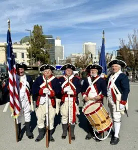 2025 11-11 Reno Vet. Day Parade. Donn Dalton, Jim Linscott, Roger Linscott, David Hess, Jay Dickey. Photo by Angela Haakinson.