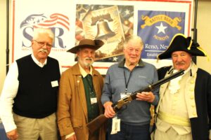 2025 11-15 Liberty Awds, BBP Henry Rifle Winner Brian Hendon, Treas. Jim McLane, David Hess, Pres. Donn Dalton.