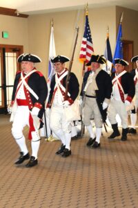 2025 2-22 GWB Luncheon BBP CG L-R R. Linscott CG Cmdr, Rafael Ortiz, Donn Dalton, Jim Linscott, Jay Dickey Photo by Wendy Hammond