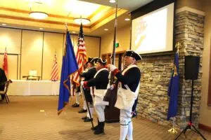 2025 2-22 GWB Luncheon BBP CG L-R R. Linscott, Rafael Ortiz, Donn Dalton, Jim Linscott, Jay Dickey - Photo by Wendy Hammond